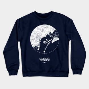 Venice, Italy City Map - Full Moon Crewneck Sweatshirt